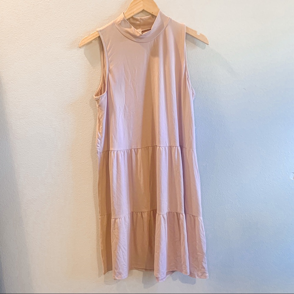 Mock Neck Sleeveless Dress